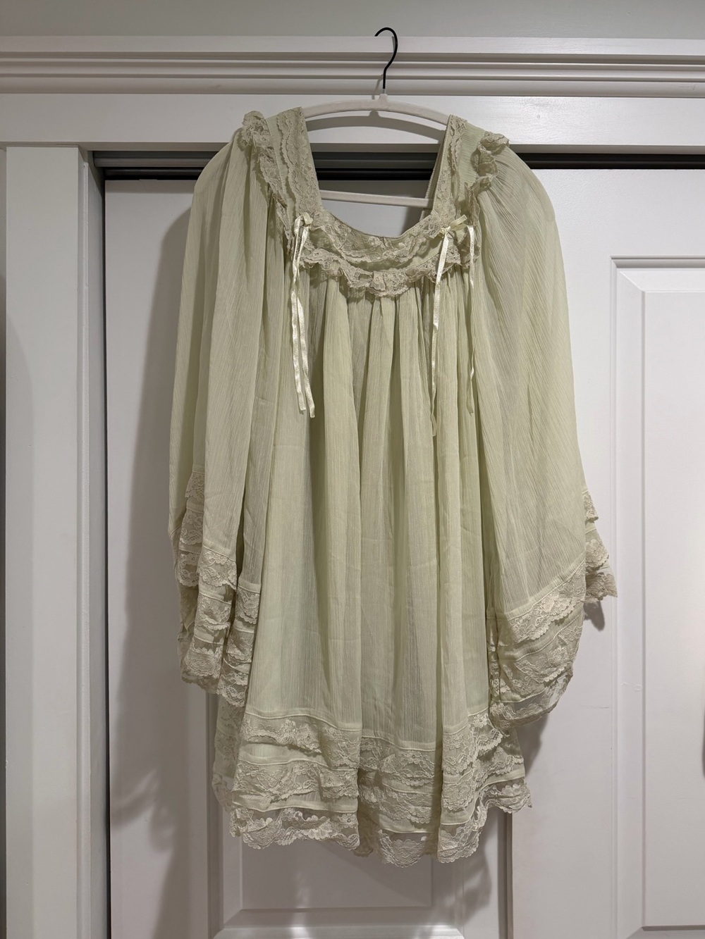 ASOS Pale Mint Lace-Trim dress